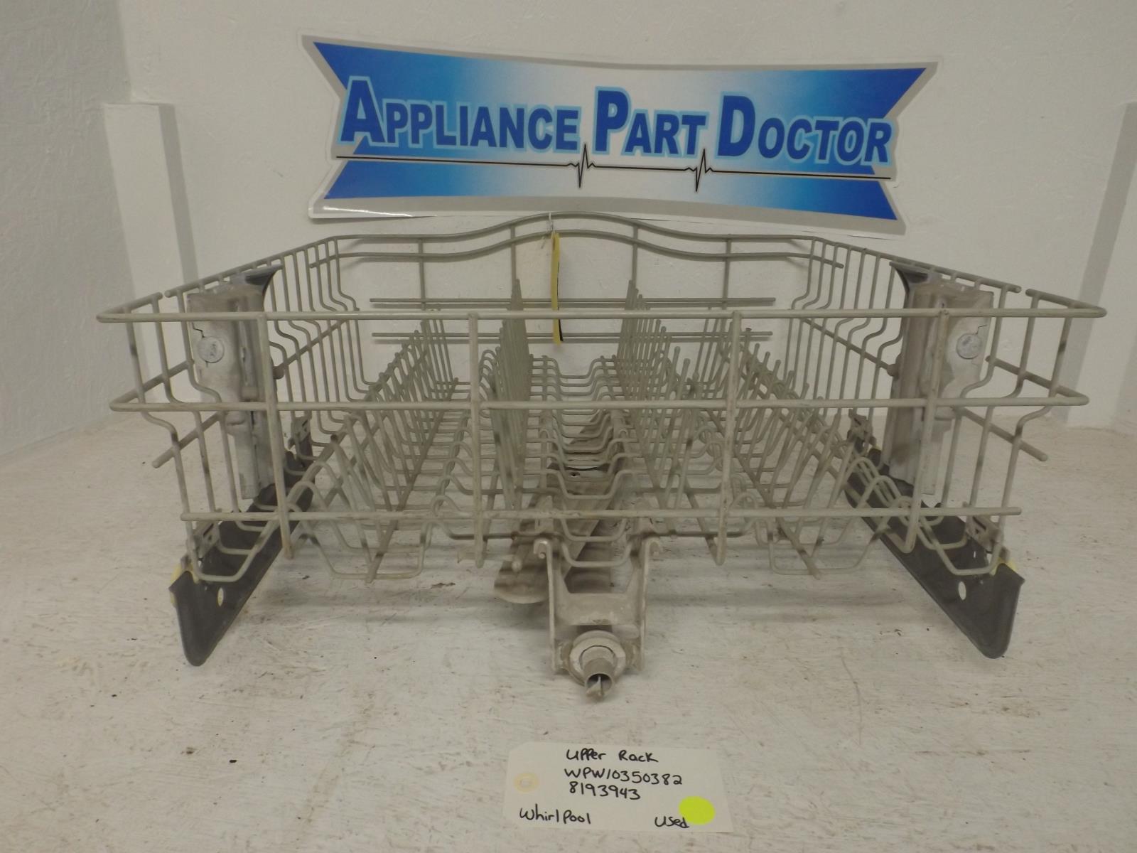 Whirlpool Dishwasher WPW10350382 8193943 Upper Rack Used Whirlpool Dishwasher WPW10350382 8193943 Upper Rack Used